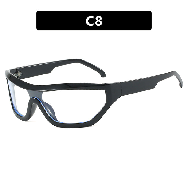 Conjoined Y2K Sunglasses Hip Hop Hot Girl Sunglasses Bounce Di Sunglasses Personalized Outdoor Street Shooting Sunglasses Narrow Frame eprolo