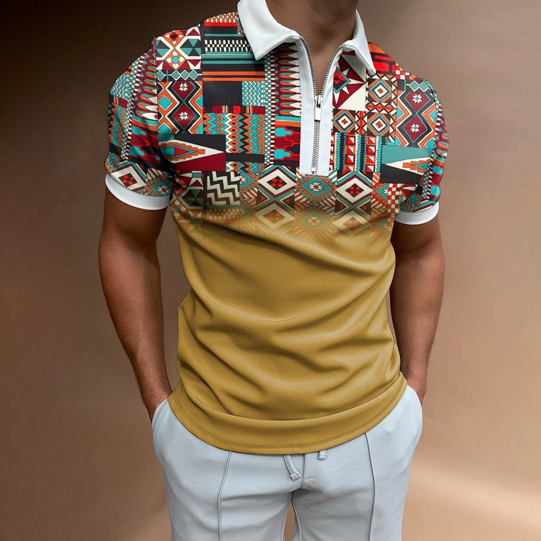Polo zipper pour homme, polo manche courte, polo en coton eprolo