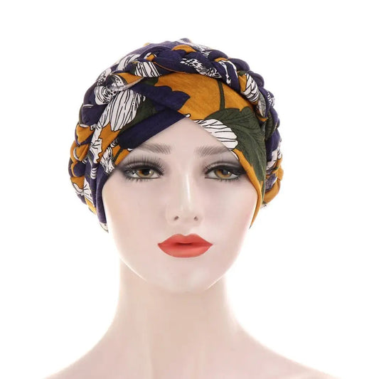 turban pré-noué en soie tressée pour femmes eprolo