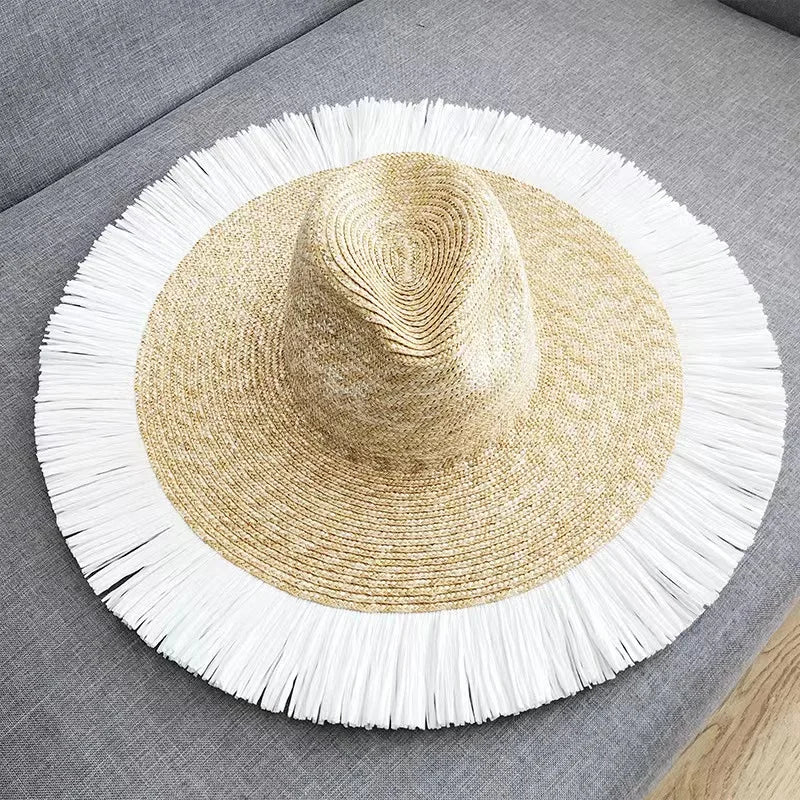 chapeau de paille à franges eprolo