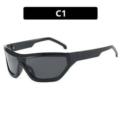 Conjoined Y2K Sunglasses Hip Hop Hot Girl Sunglasses Bounce Di Sunglasses Personalized Outdoor Street Shooting Sunglasses Narrow Frame eprolo