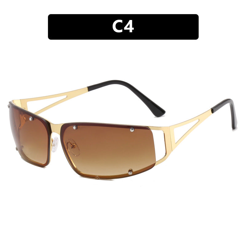 lunettes de soleil Y2K en métal pour femme eprolo