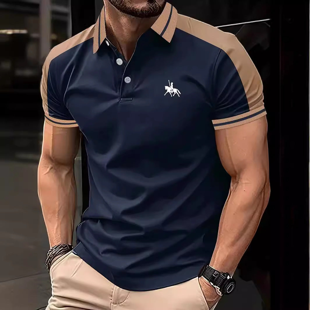 Casual printed lapel short sleeved polo shirt eprolo
