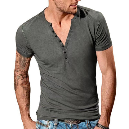 Henry round neck short sleeved T-shirt slim fit sports base shirt top eprolo