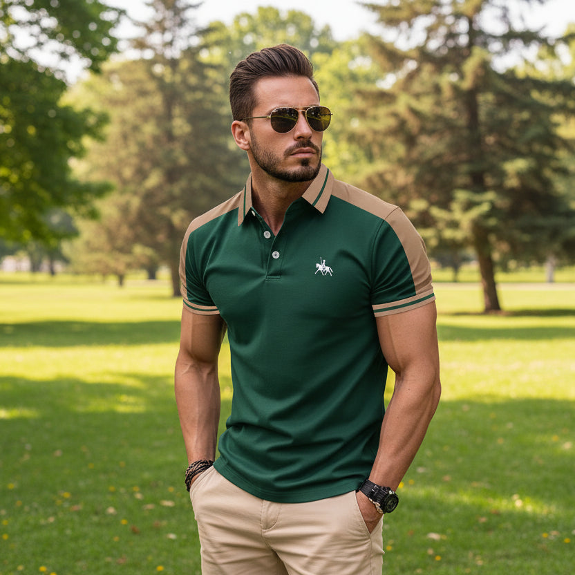 Casual printed lapel short sleeved polo shirt eprolo