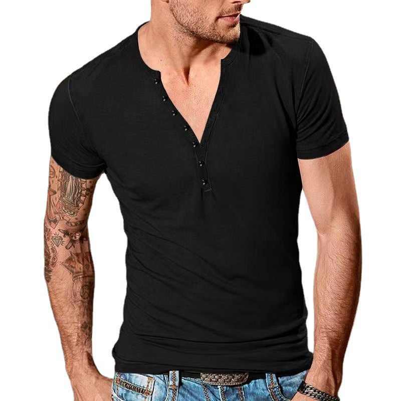 Henry round neck short sleeved T-shirt slim fit sports base shirt top eprolo