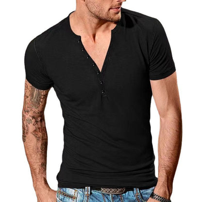 Henry round neck short sleeved T-shirt slim fit sports base shirt top eprolo