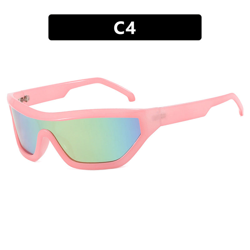 Conjoined Y2K Sunglasses Hip Hop Hot Girl Sunglasses Bounce Di Sunglasses Personalized Outdoor Street Shooting Sunglasses Narrow Frame eprolo