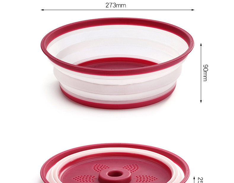 ustensiles de cuisine: couvercle pliable pour micro-ondes, couvercle d'assiette pliable, passoire fruits et légumes, panier de lavage, outils de cuisine - le sable vert