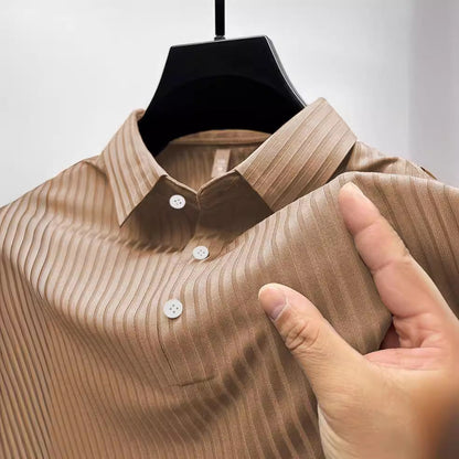 Polo shirt collar striped men's sports polo shirt top eprolo