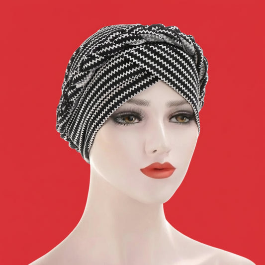 Muslim Women Silk Braid Pre tied Turban Hat Headscarf Cancer Chemo Beanie Cap Headwear Head Wrap Hair Accessories eprolo