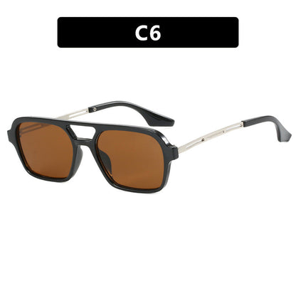 Pilot's Double Beam Sunglasses 2024 New Retro Box Sunglasses Instagram Internet Celebrity Personalized Sunglasses eprolo