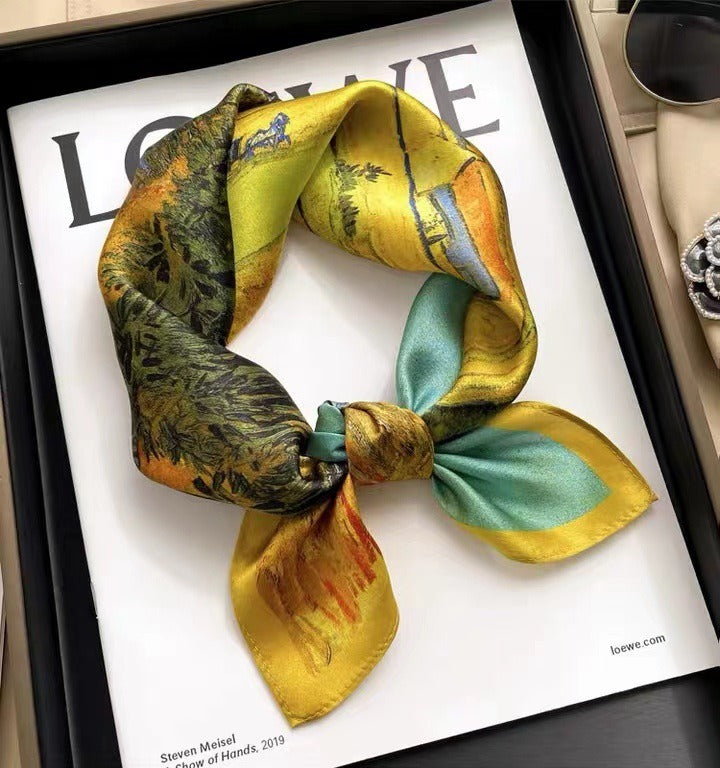 Small scarf versatile temperament mulberry silk small square scarf multifunctional headband scarf eprolo