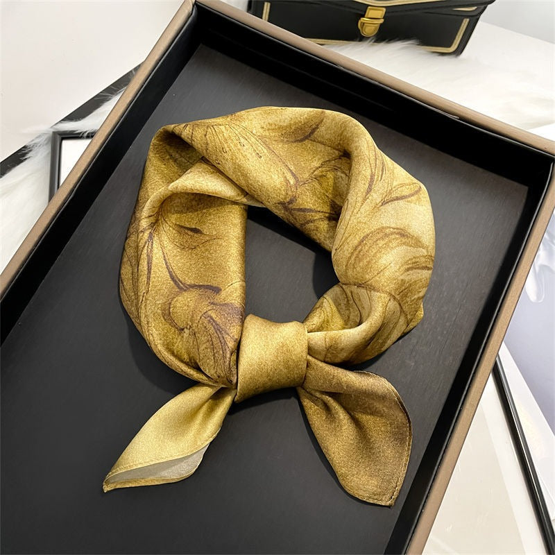 Small square scarf, mulberry silk flower, Hangzhou silk scarf, versatile in spring and autumn eprolo