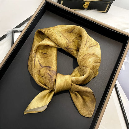 Small square scarf, mulberry silk flower, Hangzhou silk scarf, versatile in spring and autumn eprolo