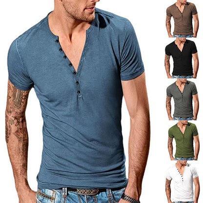 Henry round neck short sleeved T-shirt slim fit sports base shirt top eprolo