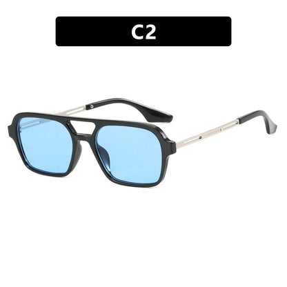 Pilot's Double Beam Sunglasses 2024 New Retro Box Sunglasses Instagram Internet Celebrity Personalized Sunglasses eprolo