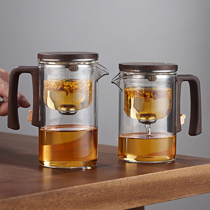 Xiaoman Waist new rodless elegant cup, one click magnetic suction filter glass tea pot, automatic tea separation tea cup