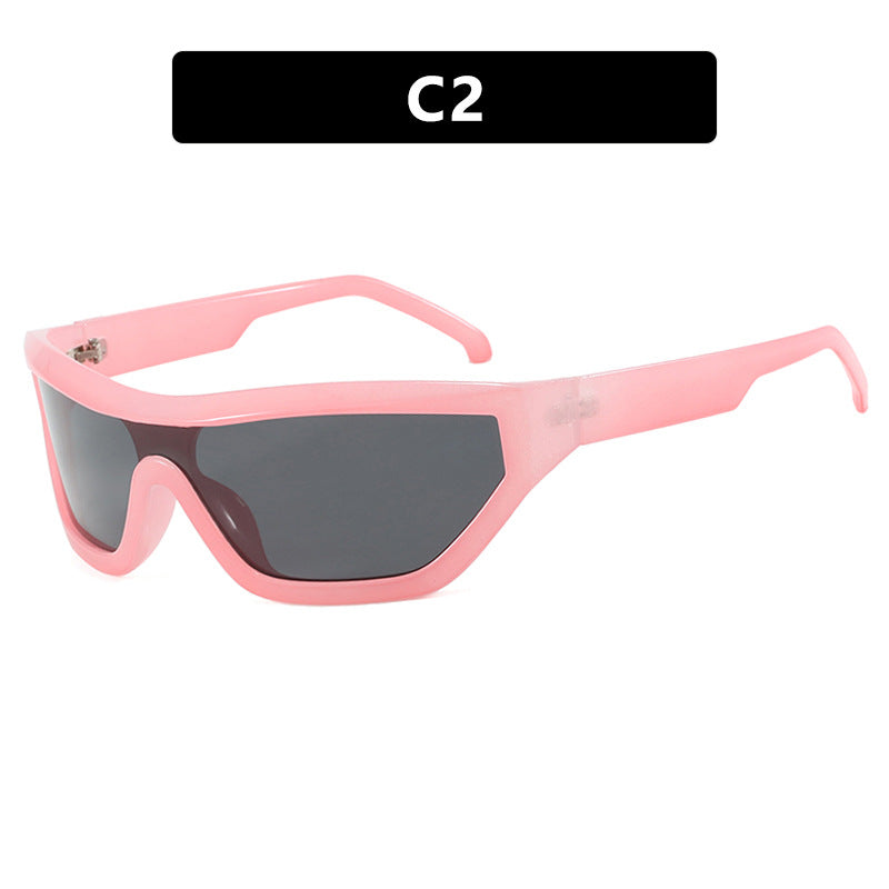 Conjoined Y2K Sunglasses Hip Hop Hot Girl Sunglasses Bounce Di Sunglasses Personalized Outdoor Street Shooting Sunglasses Narrow Frame eprolo