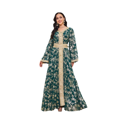 Dress with floral patterns and hot stamping fashionable robe eprolo
