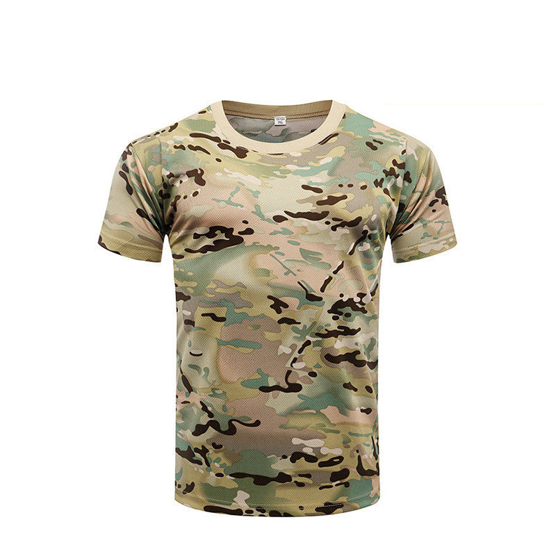 Outdoor camouflage clothing short sleeved men's summer quick drying sports T-shirt outdoor physical training clothing tactical T-shirt eprolo