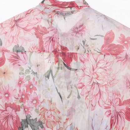 Women's long sleeved dress with belt tie and floral print eprolo