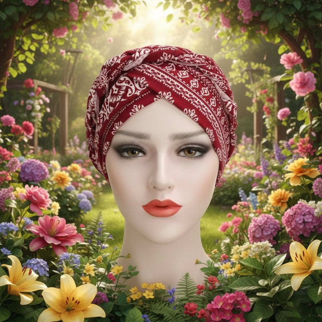 Muslim Women Silk Braid Pre tied Turban Hat Headscarf Cancer Chemo Beanie Cap Headwear Head Wrap Hair Accessories eprolo