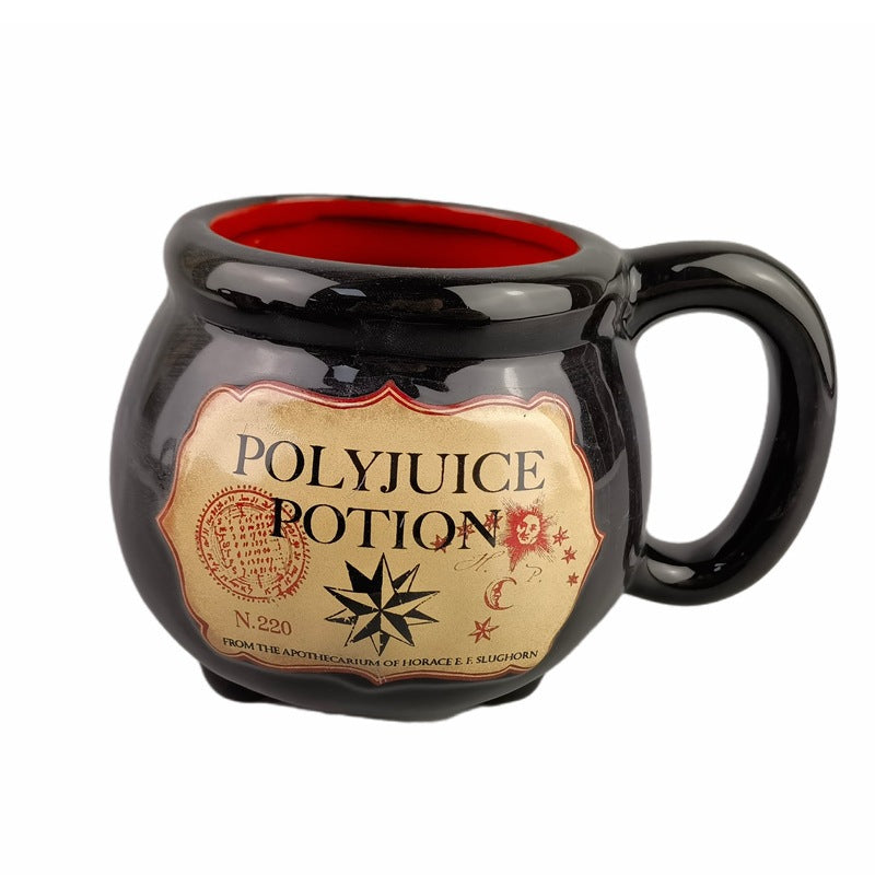 tasse noire avec jambes Harry Potter, triangle pot tasse en céramique, encensoir forme tasse dessin animé, tasse commutateurs brassage é - le sable vert