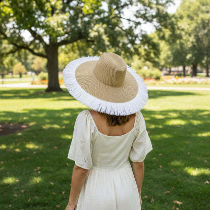 chapeau de paille à franges eprolo