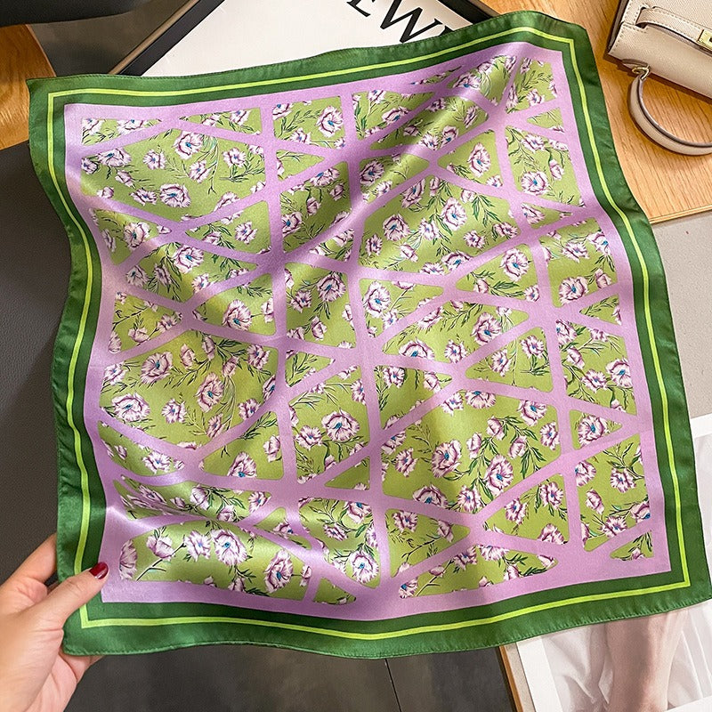 Square scarf, women's fashionable printed scarf, mulberry silk spring and autumn silk scar eprolo