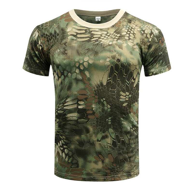 Outdoor camouflage clothing short sleeved men's summer quick drying sports T-shirt outdoor physical training clothing tactical T-shirt eprolo
