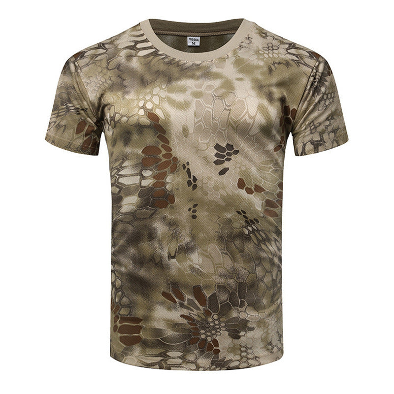 Outdoor camouflage clothing short sleeved men's summer quick drying sports T-shirt outdoor physical training clothing tactical T-shirt eprolo