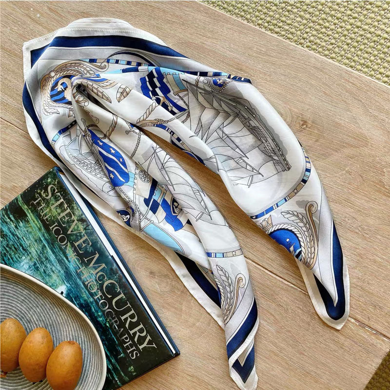 Instagram Spring/Summer Fashion Animal Cartoon Print Small Square Scarf Silk Scarf Women's Scarf eprolo