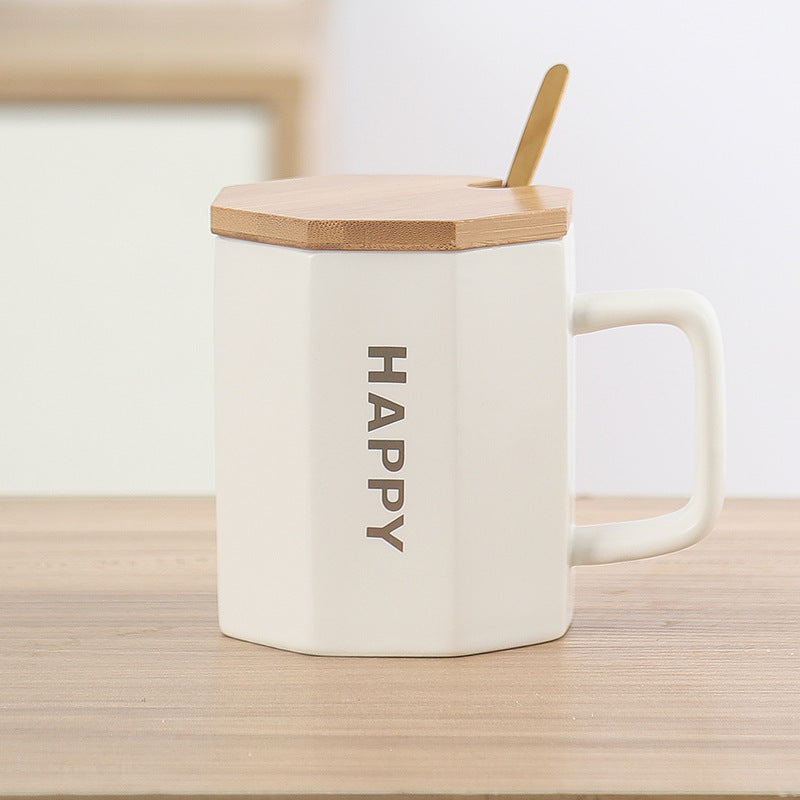 tasse de style japonais avec couvercle, tasse style ins, beau cadeau pour papa et maman - le sable vert