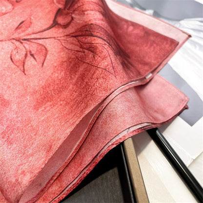 Small square scarf, mulberry silk flower, Hangzhou silk scarf, versatile in spring and autumn eprolo