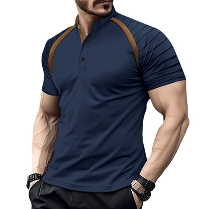Polo shirt with striped arms for men's sports polo shirt eprolo