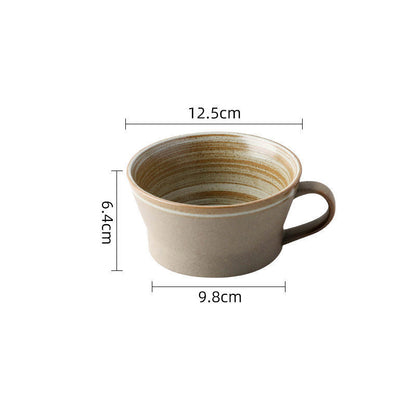 Coarse pottery coffee cup and plate set creative handmade retro coffee cup artistic cup plate milk cup