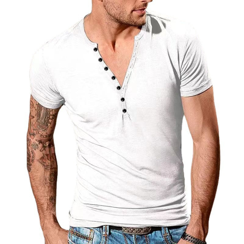 Henry round neck short sleeved T-shirt slim fit sports base shirt top eprolo