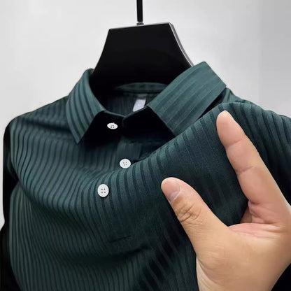 Polo shirt collar striped men's sports polo shirt top eprolo