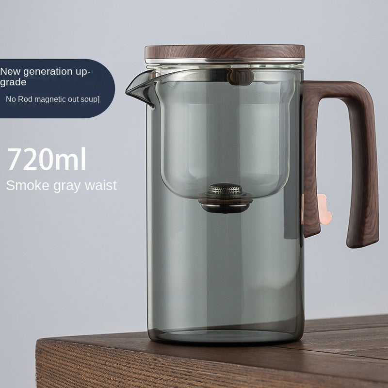 Xiaoman Waist new rodless elegant cup, one click magnetic suction filter glass tea pot, automatic tea separation tea cup