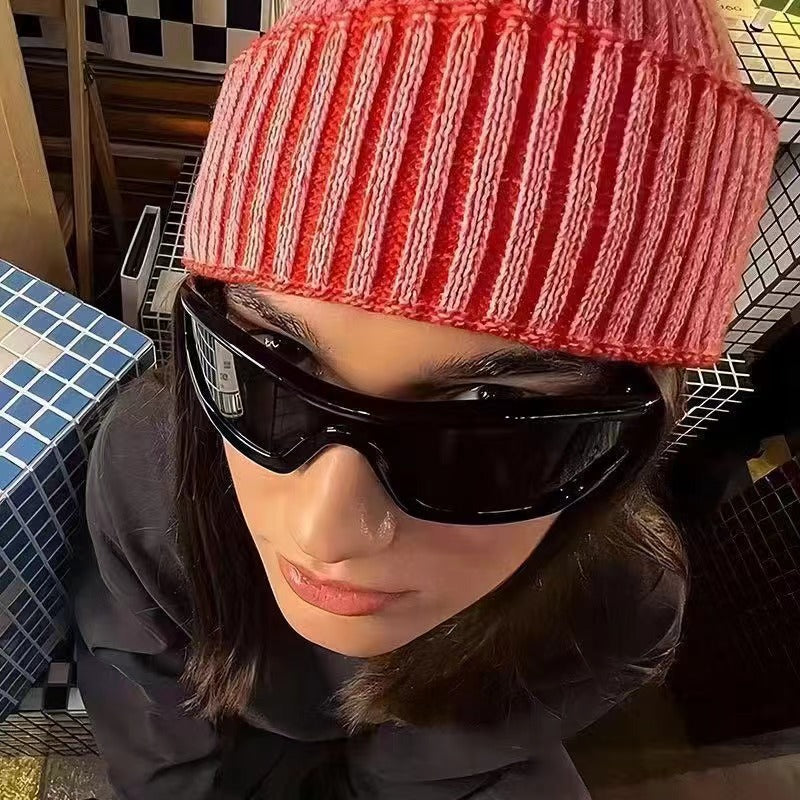 Conjoined Y2K Sunglasses Hip Hop Hot Girl Sunglasses Bounce Di Sunglasses Personalized Outdoor Street Shooting Sunglasses Narrow Frame eprolo