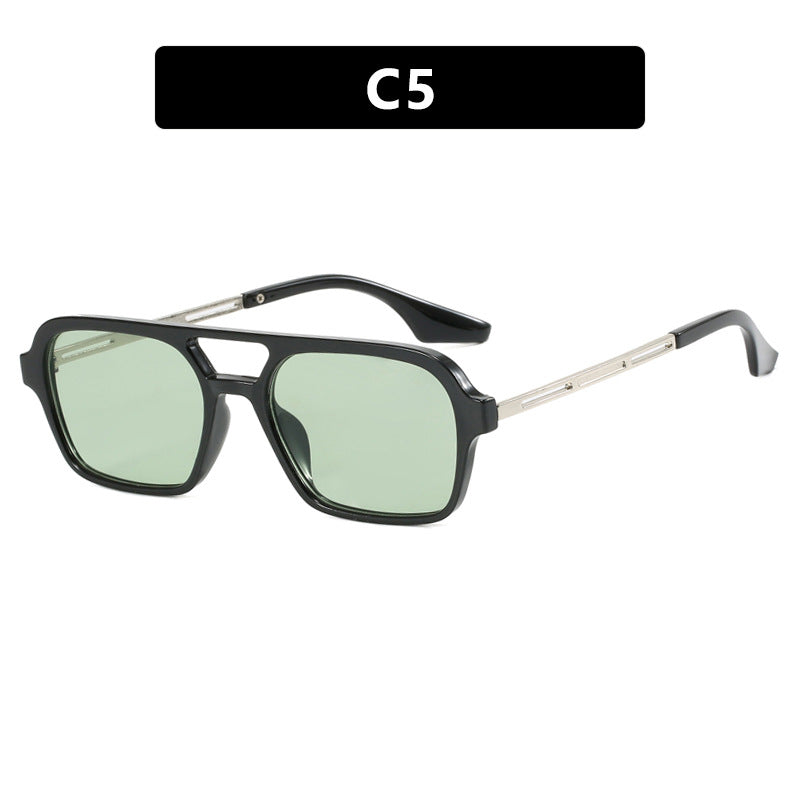 Pilot's Double Beam Sunglasses 2024 New Retro Box Sunglasses Instagram Internet Celebrity Personalized Sunglasses eprolo