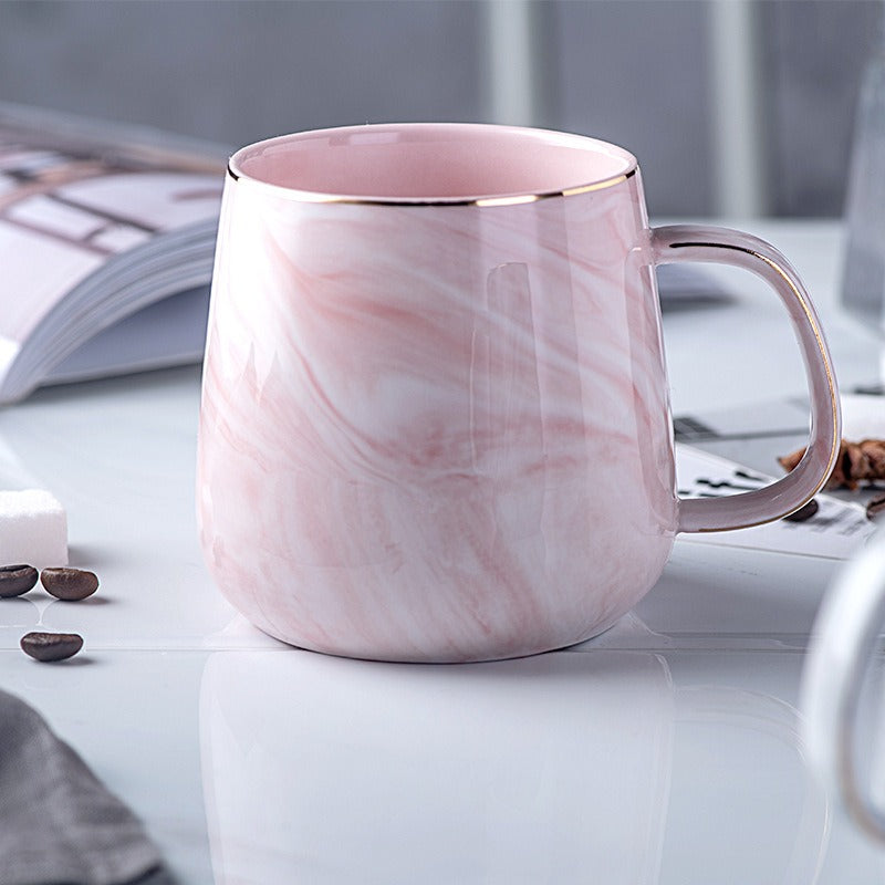 tasse en céramique, tasse à café à bords dorés, tasse de petit déjeuner, nouvelle tasse  créative et personnalisée - le sable vert