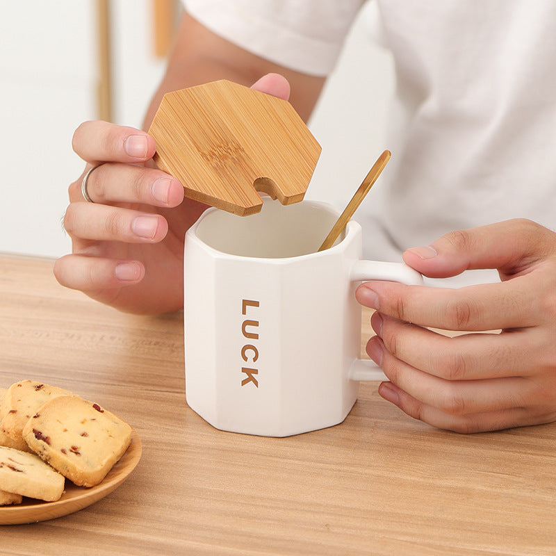 tasse de style japonais avec couvercle, tasse style ins, beau cadeau pour papa et maman - le sable vert