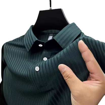 Polo shirt collar striped men's sports polo shirt top eprolo
