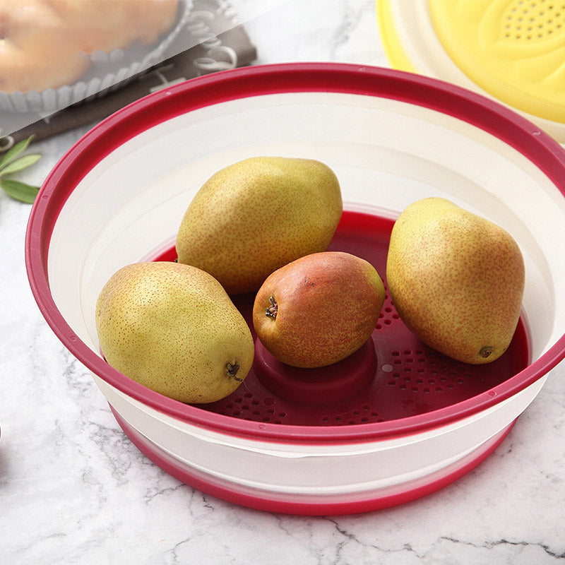 ustensiles de cuisine: couvercle pliable pour micro-ondes, couvercle d'assiette pliable, passoire fruits et légumes, panier de lavage, outils de cuisine - le sable vert