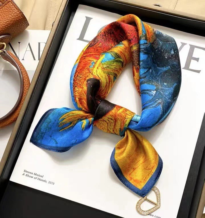 Small scarf versatile temperament mulberry silk small square scarf multifunctional headband scarf eprolo