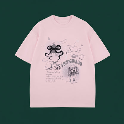 T-shirt à manches courtes style urbain imprimé chien eprolo