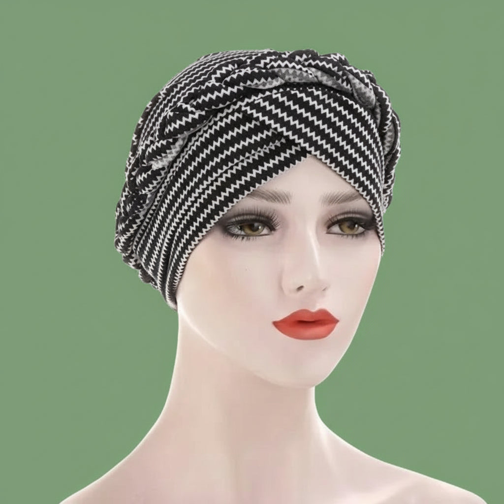 Muslim Women Silk Braid Pre tied Turban Hat Headscarf Cancer Chemo Beanie Cap Headwear Head Wrap Hair Accessories eprolo