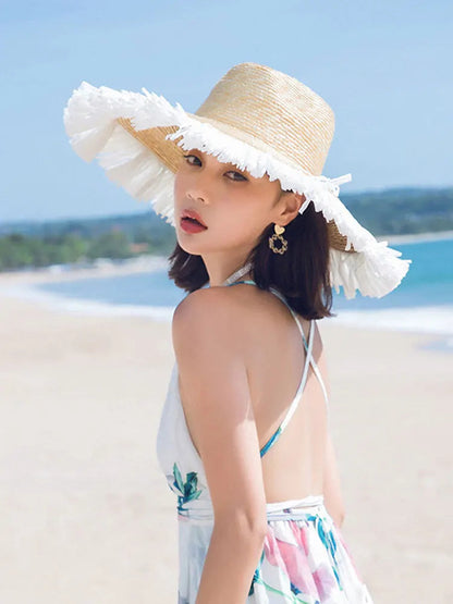 chapeau de paille à franges eprolo